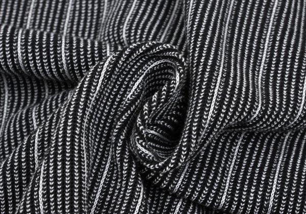 COOHEM Black/White Stripe Knit Shirt Size M