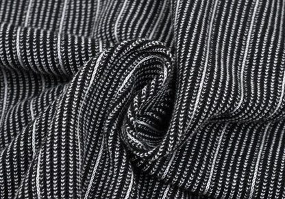 COOHEM Black/White Stripe Knit Shirt Size M
