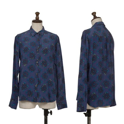 Tomorrowland SOULEIADO Ethnic Print Silk Shirt Blue Size 36
