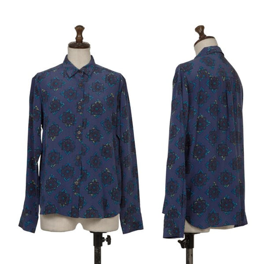 Tomorrowland SOULEIADO Ethnic Print Silk Shirt Blue Size 36