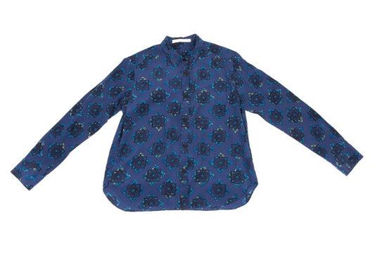 Tomorrowland SOULEIADO Ethnic Print Silk Shirt Blue Size 36