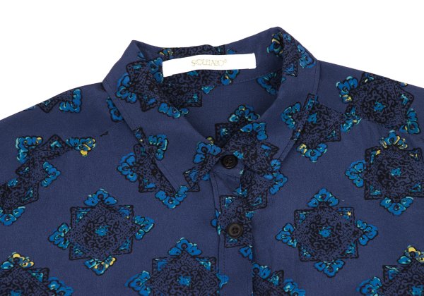 Tomorrowland SOULEIADO Ethnic Print Silk Shirt Blue Size 36