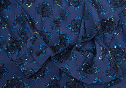 Tomorrowland SOULEIADO Ethnic Print Silk Shirt Blue Size 36