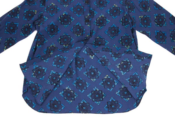 Tomorrowland SOULEIADO Ethnic Print Silk Shirt Blue Size 36