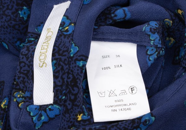 Tomorrowland SOULEIADO Ethnic Print Silk Shirt Blue Size 36