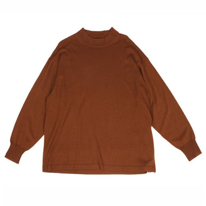 zucca Brown Wool Side Button Mock Neck Sweater Size M