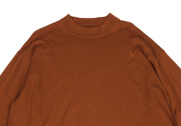 zucca Brown Wool Side Button Mock Neck Sweater Size M