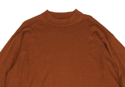 zucca Brown Wool Side Button Mock Neck Sweater Size M