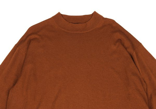 zucca Brown Wool Side Button Mock Neck Sweater Size M