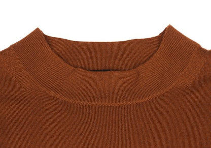 zucca Brown Wool Side Button Mock Neck Sweater Size M