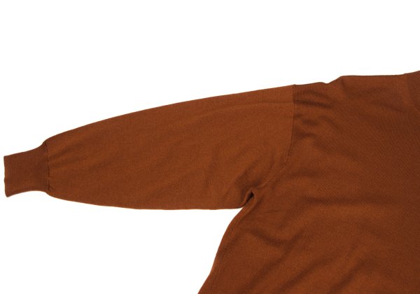 zucca Brown Wool Side Button Mock Neck Sweater Size M