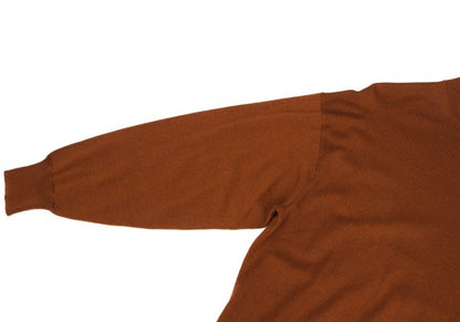 zucca Brown Wool Side Button Mock Neck Sweater Size M