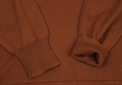 zucca Brown Wool Side Button Mock Neck Sweater Size M