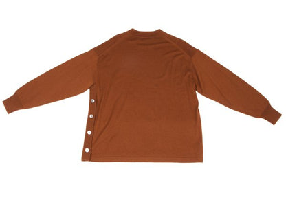 zucca Brown Wool Side Button Mock Neck Sweater Size M