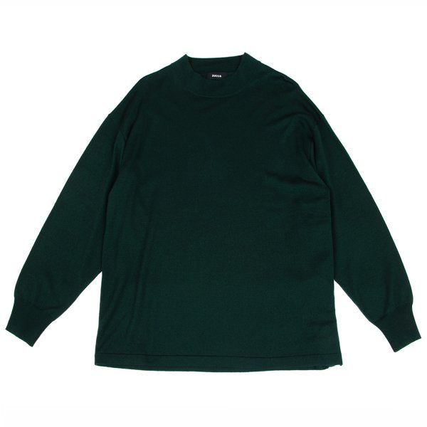 zucca Forest Green Wool Side Button Mock Neck Sweater Size M