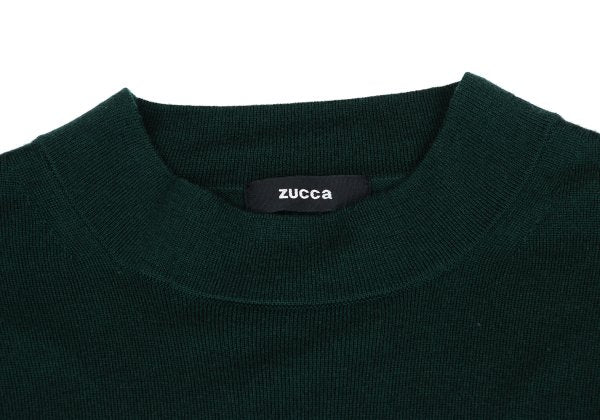 zucca Forest Green Wool Side Button Mock Neck Sweater Size M
