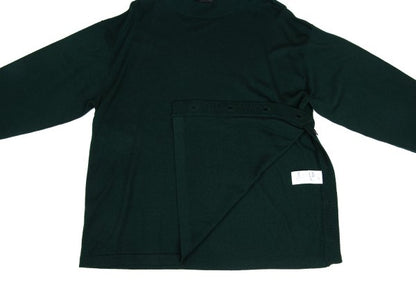 zucca Forest Green Wool Side Button Mock Neck Sweater Size M