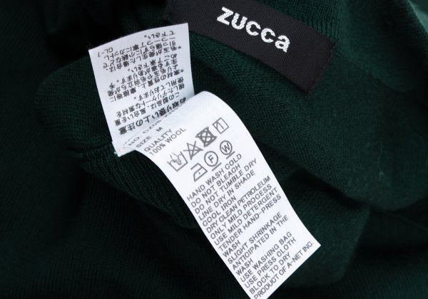 zucca Forest Green Wool Side Button Mock Neck Sweater Size M
