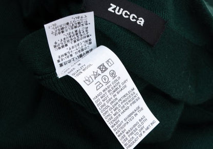 zucca Forest Green Wool Side Button Mock Neck Sweater Size M