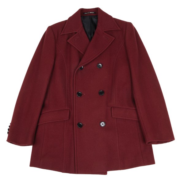 Jean Paul GAULTIER HOMME objet Wool P-Coat Bordeaux Size 46