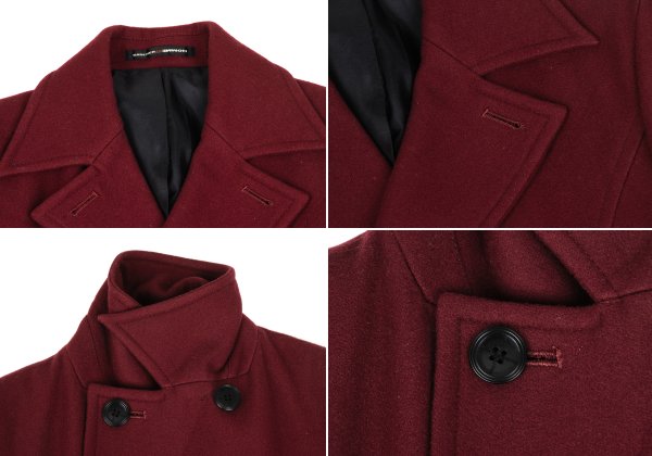 Jean Paul GAULTIER HOMME objet Wool P-Coat Bordeaux Size 46