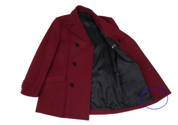 Jean Paul GAULTIER HOMME objet Wool P-Coat Bordeaux Size 46