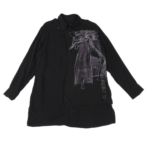 BLACK Scandal Yohji Yamamoto Message Shirt Black Size 2