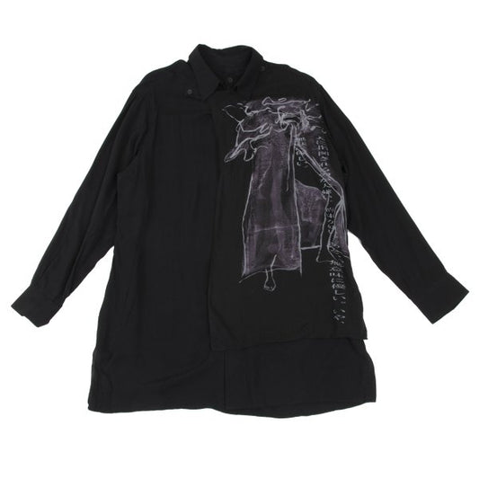 BLACK Scandal Yohji Yamamoto Message Shirt Black Size 2