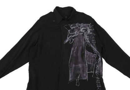 BLACK Scandal Yohji Yamamoto Message Shirt Black Size 2