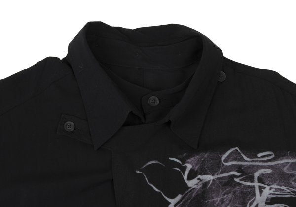 BLACK Scandal Yohji Yamamoto Message Shirt Black Size 2