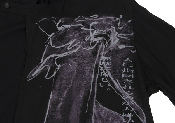 BLACK Scandal Yohji Yamamoto Message Shirt Black Size 2