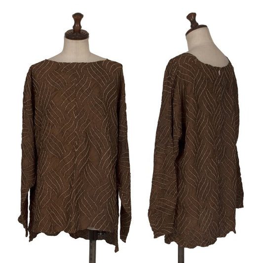 Issey Miyake ASHA BY MDS Shirred Design Sleeve Shirt Size M