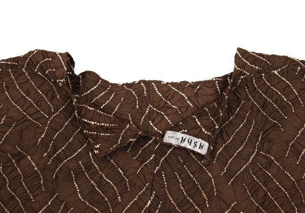 Issey Miyake ASHA BY MDS Shirred Design Sleeve Shirt Size M