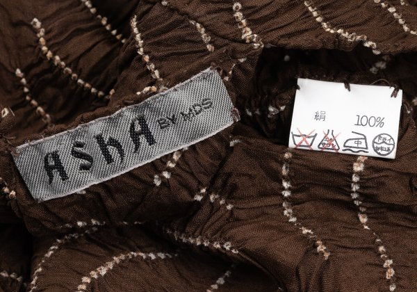 Issey Miyake ASHA BY MDS Shirred Design Sleeve Shirt Size M