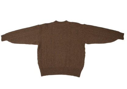 KENZO Floral Jacquard Cable Knit Sweater Brown Size M
