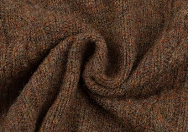 KENZO Floral Jacquard Cable Knit Sweater Brown Size M