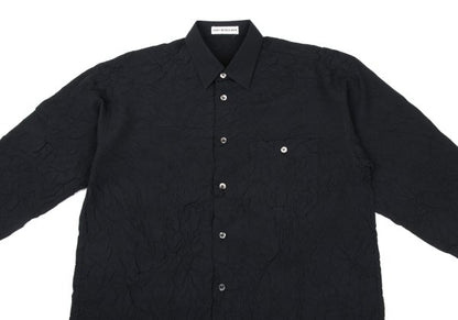 ISSEY MIYAKE MEN Polyester Crinkle Effect Shirt Black Size L