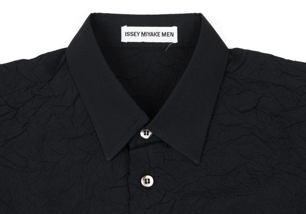 ISSEY MIYAKE MEN Polyester Crinkle Effect Shirt Black Size L