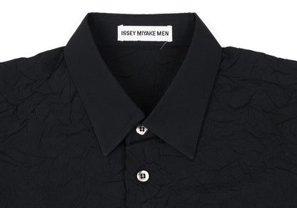 ISSEY MIYAKE MEN Polyester Crinkle Effect Shirt Black Size L