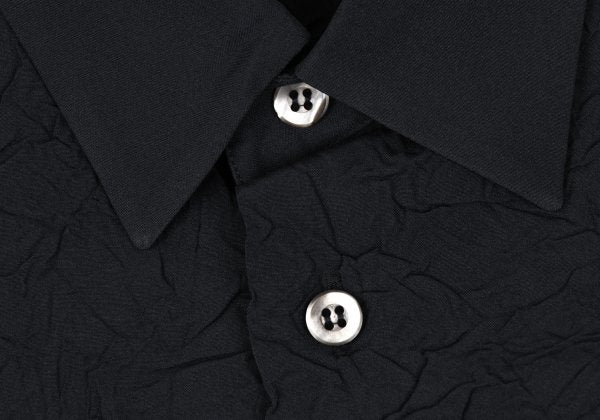 ISSEY MIYAKE MEN Polyester Crinkle Effect Shirt Black Size L