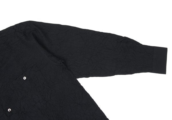 ISSEY MIYAKE MEN Polyester Crinkle Effect Shirt Black Size L