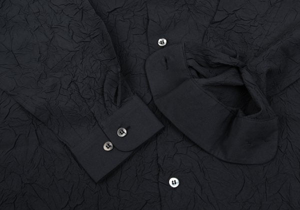 ISSEY MIYAKE MEN Polyester Crinkle Effect Shirt Black Size L