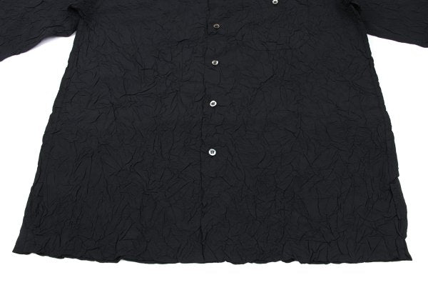ISSEY MIYAKE MEN Polyester Crinkle Effect Shirt Black Size L