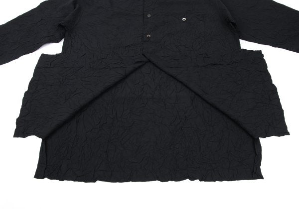 ISSEY MIYAKE MEN Polyester Crinkle Effect Shirt Black Size L