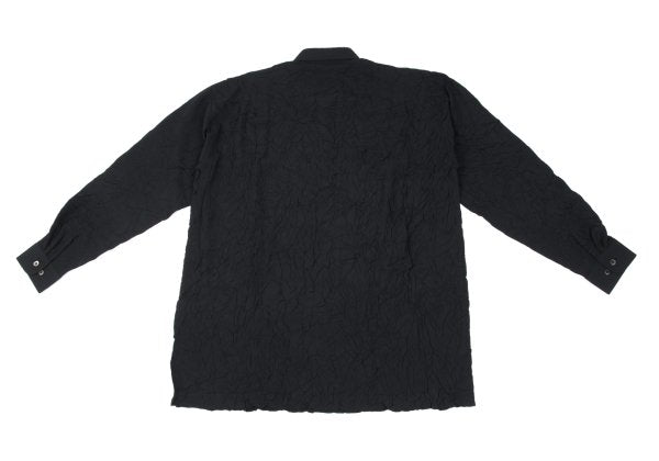 ISSEY MIYAKE MEN Polyester Crinkle Effect Shirt Black Size L