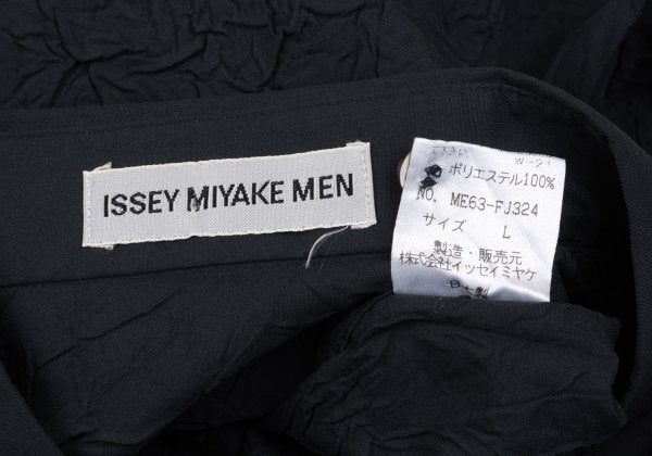 ISSEY MIYAKE MEN Polyester Crinkle Effect Shirt Black Size L