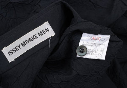 ISSEY MIYAKE MEN Polyester Crinkle Effect Shirt Black Size L
