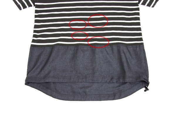 COMME des GARCONS HOMME Border T-Shirt Drawstring Hem Size S