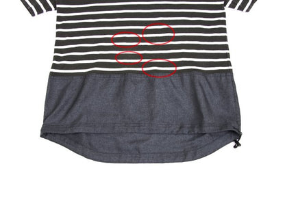 COMME des GARCONS HOMME Border T-Shirt Drawstring Hem Size S