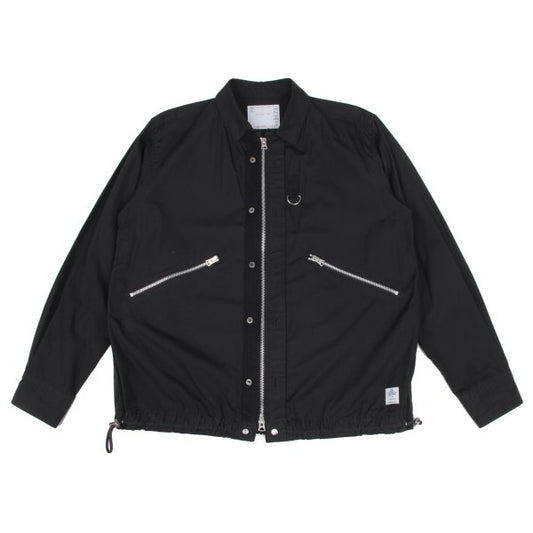 Thomas Mason 23AW Sacai Cotton Zip Design Shirt Black Size 1